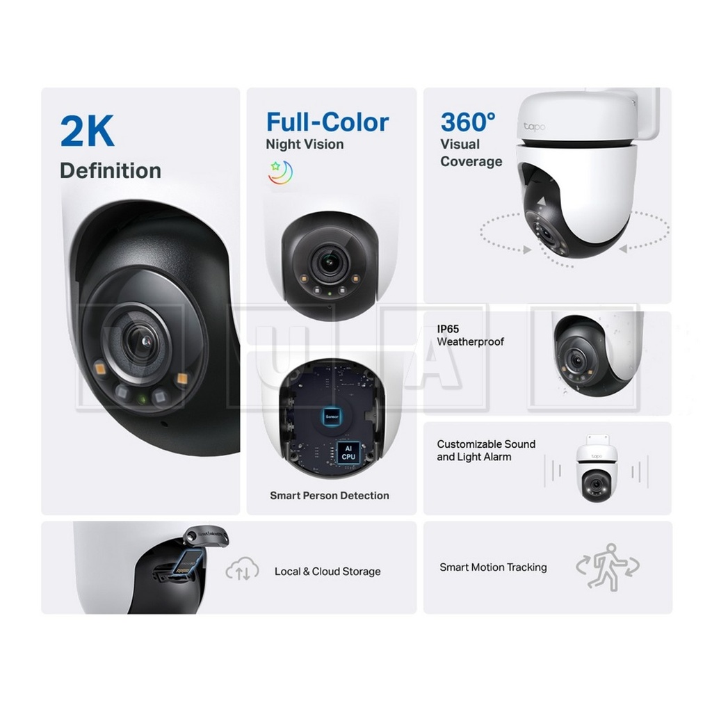 Tapo C510W V1
Cámara inteligente Wi-Fi de vigilancia 360º