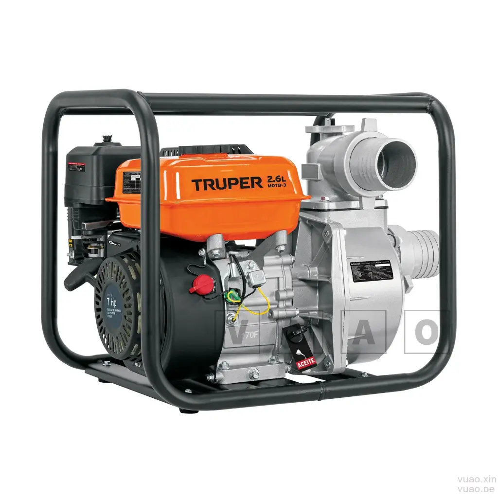 Motobomba autocebante 3"x3", gasolina 7HP, agrícola MOTB-3, TRUPER