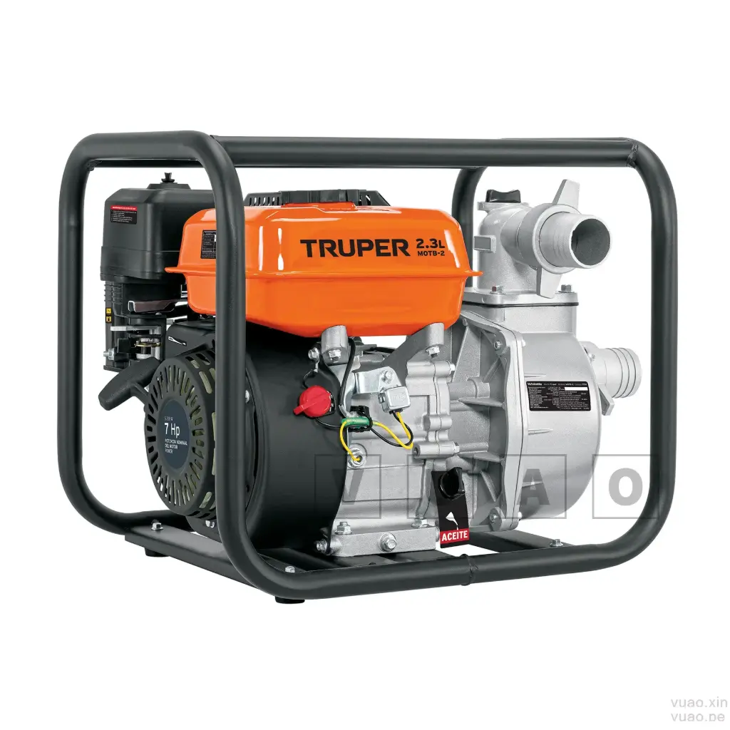 Motobomba autocebante 2"x2", gasolina 7HP, agrícola MOTB-2, TRUPER
