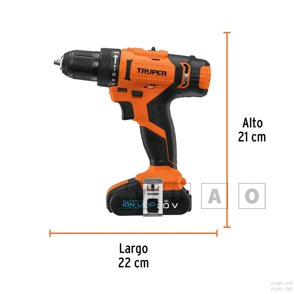 Taladro inalámbrico, batería ion Litio 20 V, 1/2", (220 V), TALI-20A-2, Truper